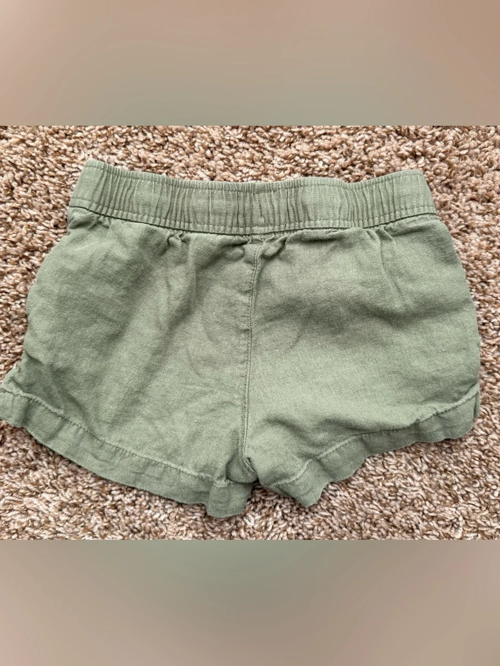 Old Navy Girls Olive Linen-Blend Shorts 6/7